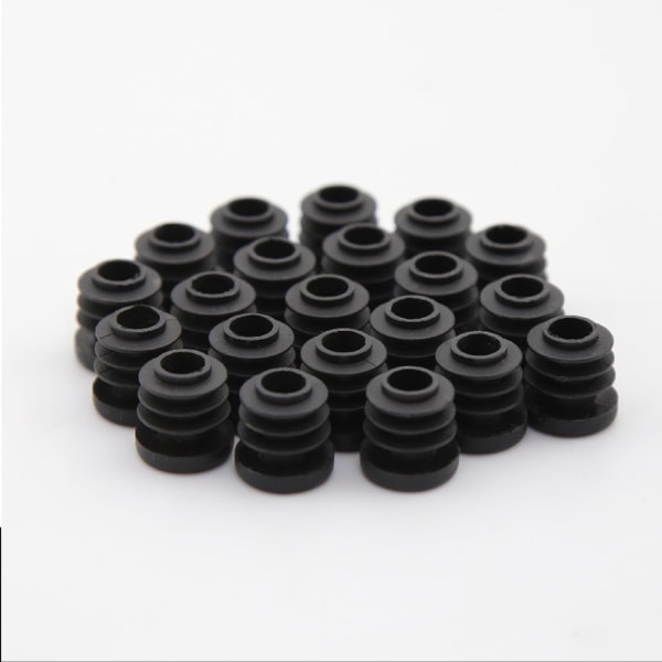 16mm sorte plastikpropper, sorte runde rørhætter, indvendige endestykker til stole, borde, borde, fodmøbler, rør, 20 stk.