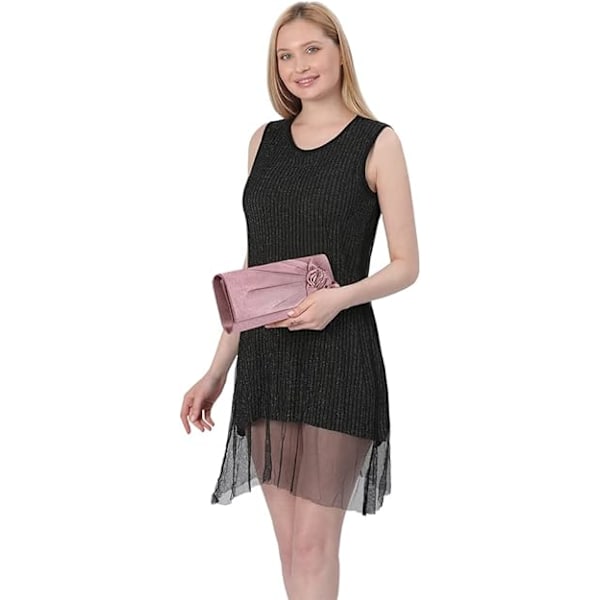 Dames Satin Clutch Bag Med Rose Aften Bryllupsfest Prom Brud Håndveske Dame Skuldertaske Ivory