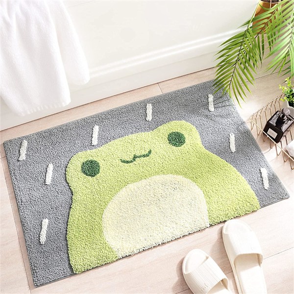 Söpö suihkumatto, ylellinen shag-matto, erittäin imukykyinen ja liukumaton, konepestävä, sopii kylpyammeeseen, suihkuun ja kylpyhuoneeseen, 18\" x 26\", Pikku sammakko·