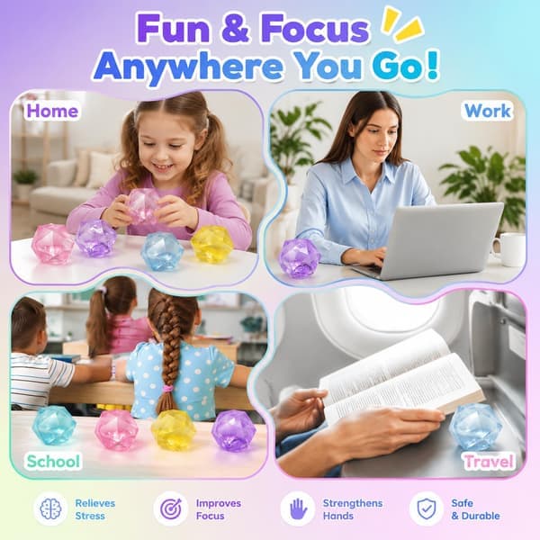 Squishy Diamantlegetøj, Søde Bløde Squishies Klemmelegetøj, Klar Sensorisk Fidget Stressaflastningsbold til Drenge Piger Voksne, Kontorfest Fødselsdag Blå Blue