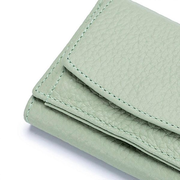 Naisten pieni lompakko PU-nahkaa kolmiosainen vetoketjullinen kolikkotasku korttikotelo kukkaro Green