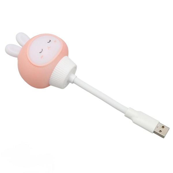 USB LED-lampa med röststyrning, 3 ljusstyrkenivåer, timer, ögonvänlig, bärbar, söt LED-nattlampa för sovrummet, kanin