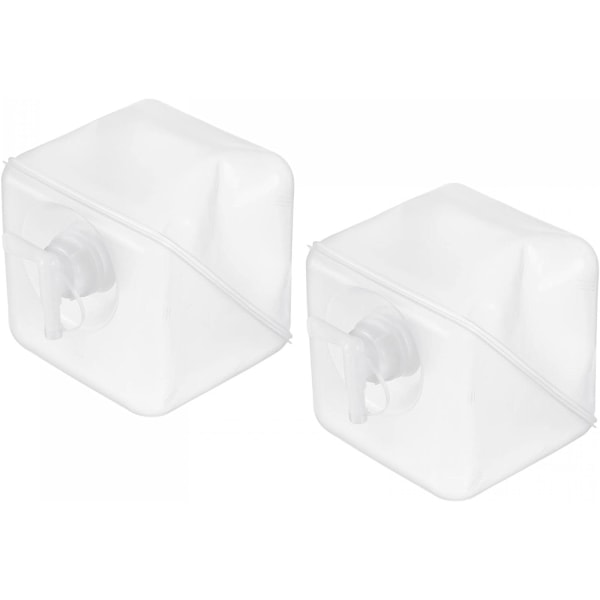 Hopfällbar Vattenbehållare Bärbar Förvaringshållare Kub Behållare med Kran Tätningslock för Utomhus Vandring Camping Båtliv Simning 2-pack