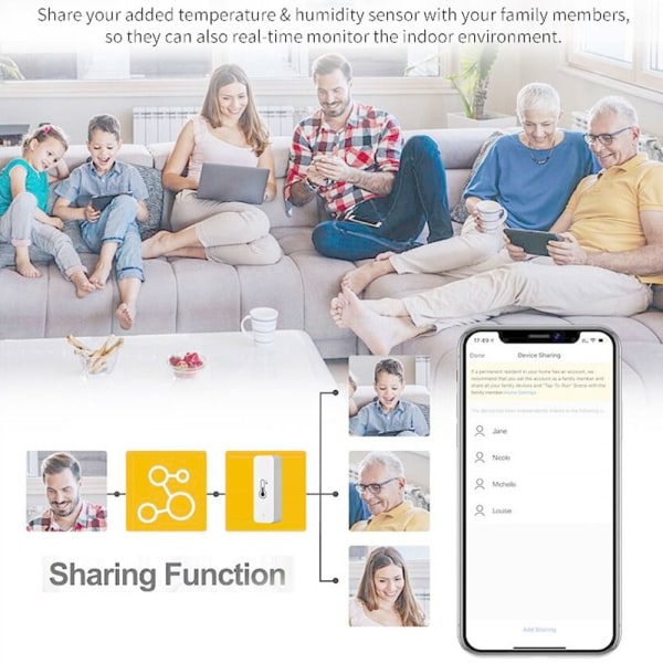 Wifi Temperatursensor Fugtighedssensor Termometer
