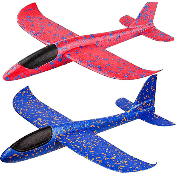 2-pack Flygplanleksaker, 19 Stora Kastbara Skumflygplan, 2 Flyglägen Glider, Flygleksak För Barn, Födelsedagspresenter För 3 4 5 6 7 8 9 10 11 12 Åriga Pojkar