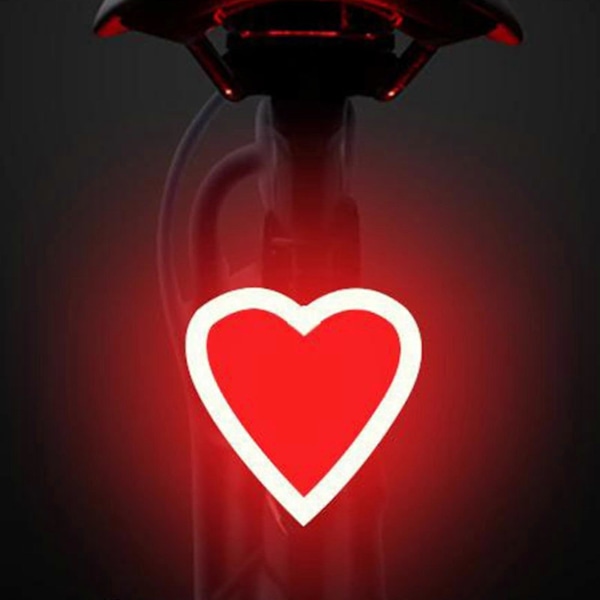 Super Lys LED Sykkellys, Foran og Bak, Baklys for Landeveissykkel, MTB, Sykling - Hjerte