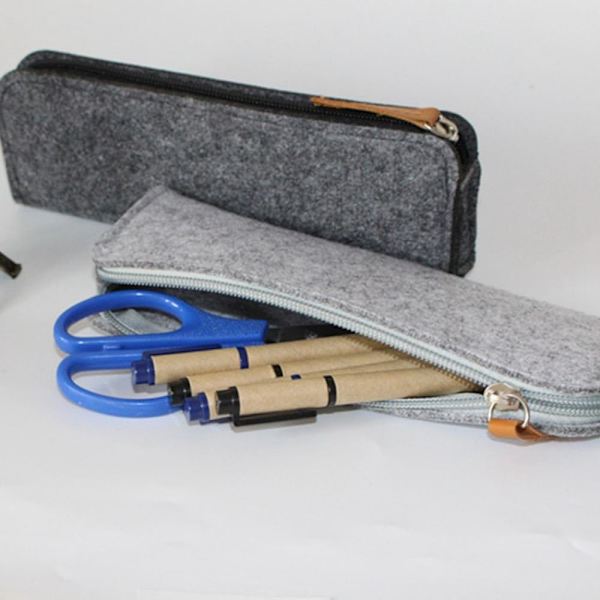 Blyantpose Pen Etui, Blyantholder Filt Elever Stationery Pung med Store Rum til Skole Studerende Drenge Piger og Kontor