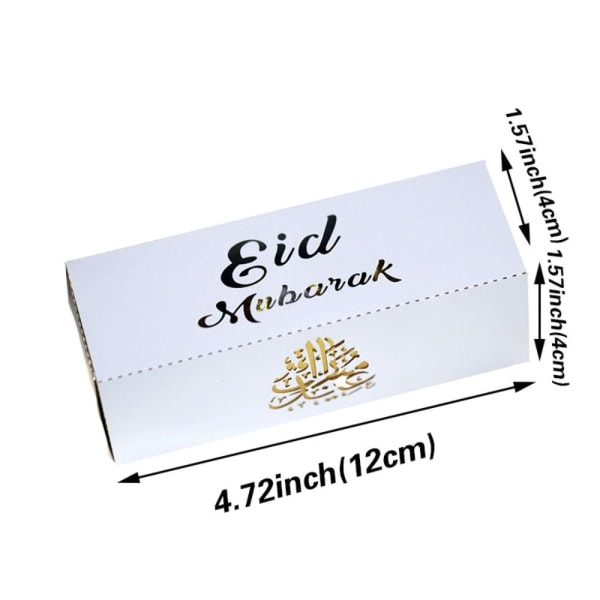 10 st Eid Mubarak godisaskar Ramadan godispåse SVART svart
