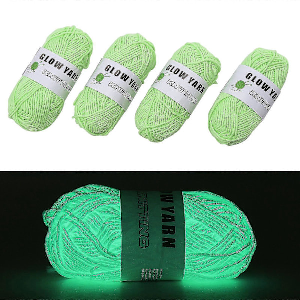 4/5 st Stickgarn Lysande Ull Mjuk 50m/rulle Nyhet Funktionell DIY Sytillbehör Lysande light green