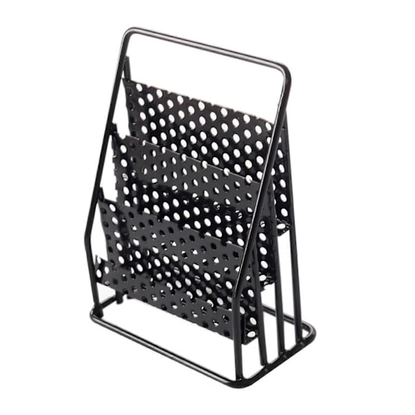 Mini Avisstand 1/12 Skala Dukkehuss Metal Magasin Display Stativ Simuleret Bogreol Dukke Tilbehør til Børn Black