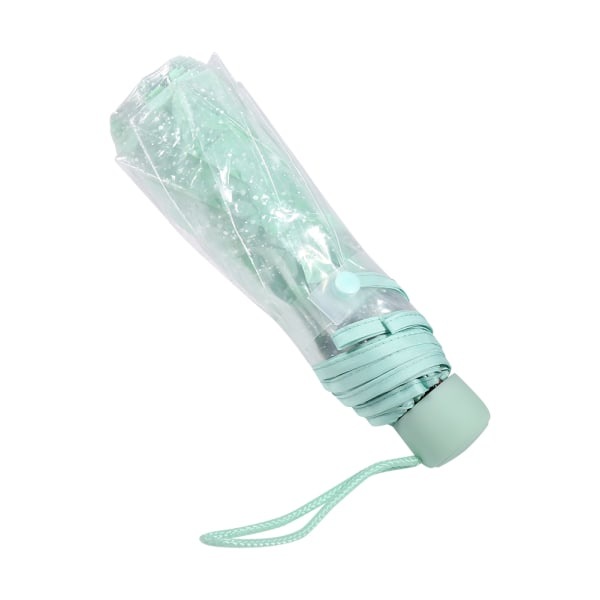 1 stk. Transparent sammenleggbar paraply Motesolskjerm Paraply Kirsebærblomst # Lysegrønn