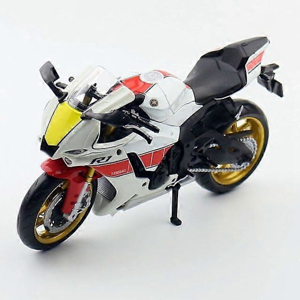 1/12 Mittakaavan Yamaha YZF-R1M Moottoripyörämalli Leikkiauto Seosvalettu Simulaatiomallit Moottoripyörä Kokoelma Koriste Poikien Leikkikalut Lahjat White
