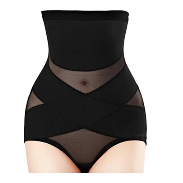 Korskompression Byxor för Formning av Mage Kvinnor Slimmande Kroppsformare Tummy Control Black L