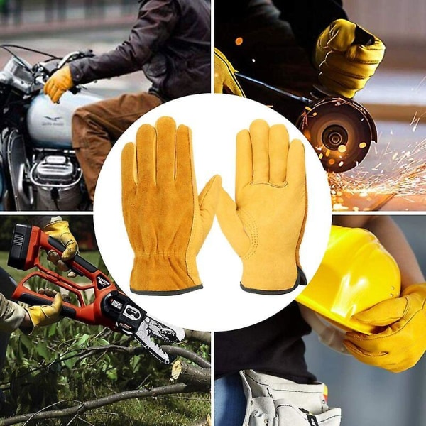 Læderarbejdshandsker, kraftige vandtætte handsker, velegnet til byggeri