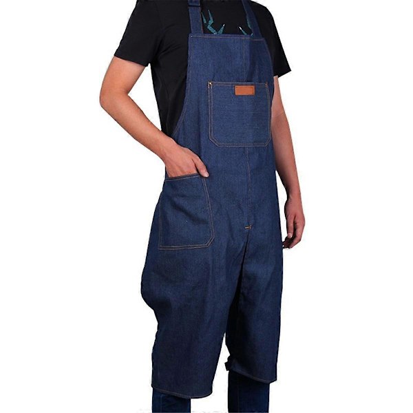 Justerbar Split Leg Potteriappron med Lomme DIY Keramisk Skulptur Mud-Retaining Overalls