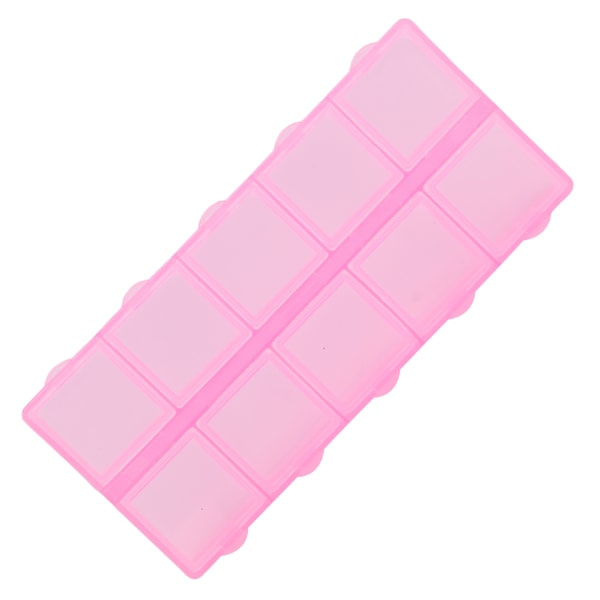 Pearl Container 10 Rum med Holdbar Holdbar Bærbar Transparent Multifunktionel Plast Smykkearrangør Pink