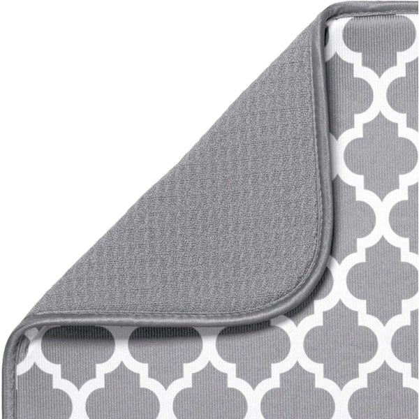 Mikrofiber tørremåtte til køkkenopvaskestativ, absorberende tørremåtte til opvask af glas, tallerken