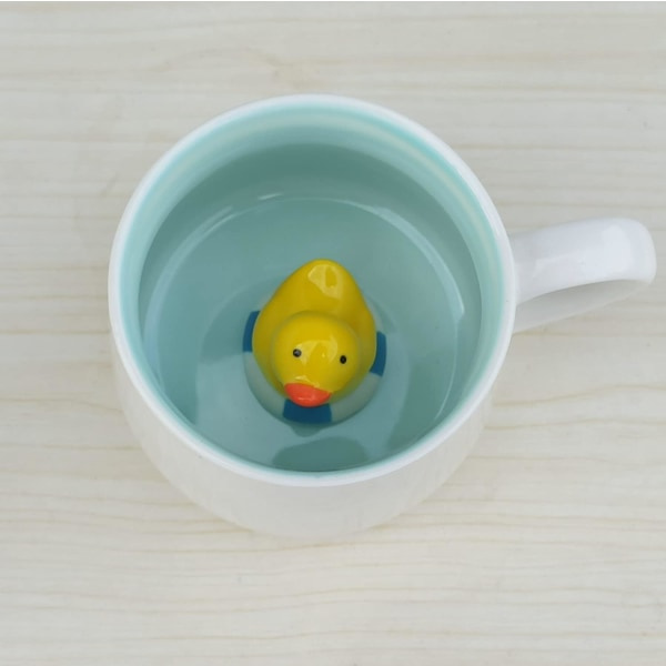 3D Kaffeekop Lille Gul And Inde 12oz Sjov Tegneseriefigur