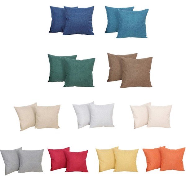 Putevar i lin-look for hjemmet, dekorative, til sofa, soverom, bil, med glidelås Khaki 45*45cm