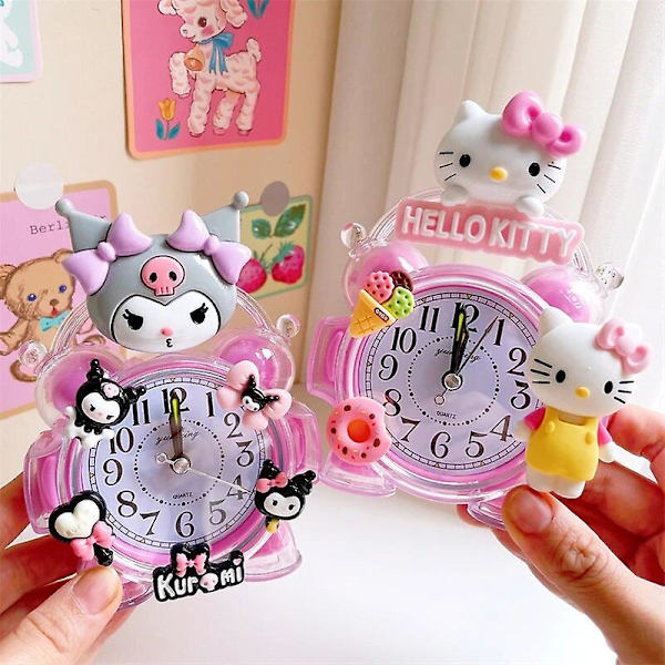 Sanrio Hello Kitty My Melody Cinnamoroll Väckarklocka Kawaii Anime Kök Timer Alarm Klocka Mini Vardagsrum Heminredning Present Hello Kitty A