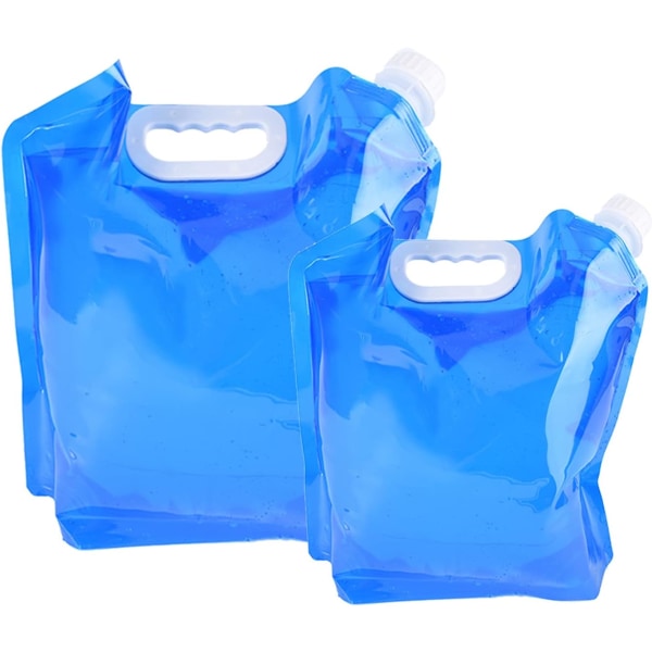 2 pack Folding Water Container, 5L+10L Outdoor Folding Water Bag Car Water Carrier Container for Sport Camping Hiking Picnic BBQ Water Resistant Gift