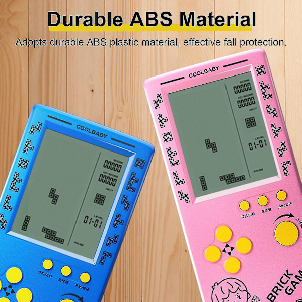 Rs-100 Tetris Spillkonsoll Klassisk Blokkspill Puslespillspill Spiller Håndholdt Spillmaskin Murspill Batterier Ikke Inkludertbeyamis G - shengxin Blue