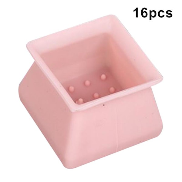 Gulvbeskyttere til Stoleben, Stolebenshætter, Silikone Gulvbeskyttere til Stoleben med Filt, Silikone Møbelbensbeskyttelsescover Beskytter Hårdttræ Pink 16pcs