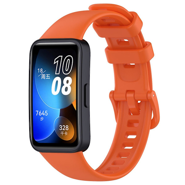 Silicone Urrem til Huawei Band 8 - Vandafvisende Sport Urrem Orange, Orange Huawei Band 8