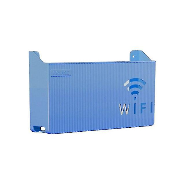 Trådlös Wifi Router Hylla Förvaringslåda Väggmontering Abs Plast Organizer Låda Kabel Ström Fäste Organizer Låda Hemförvaring Blue