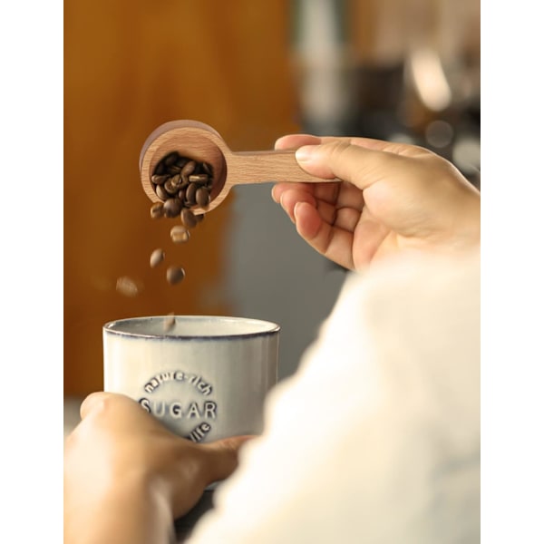 Träslev för kaffe, kaffeskopa för att mäta kaffebönor, hela bönor, malda bönor eller te, köksredskap för hemmet - 8g