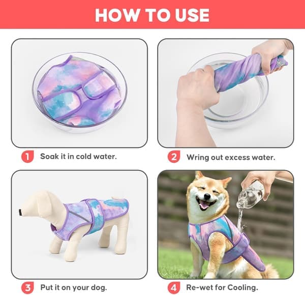Kølevest til hund, letvægts kølejakke til hunde, 3D åndbare køletrøjer til kæledyr til sommer med reflekterende stribe XL