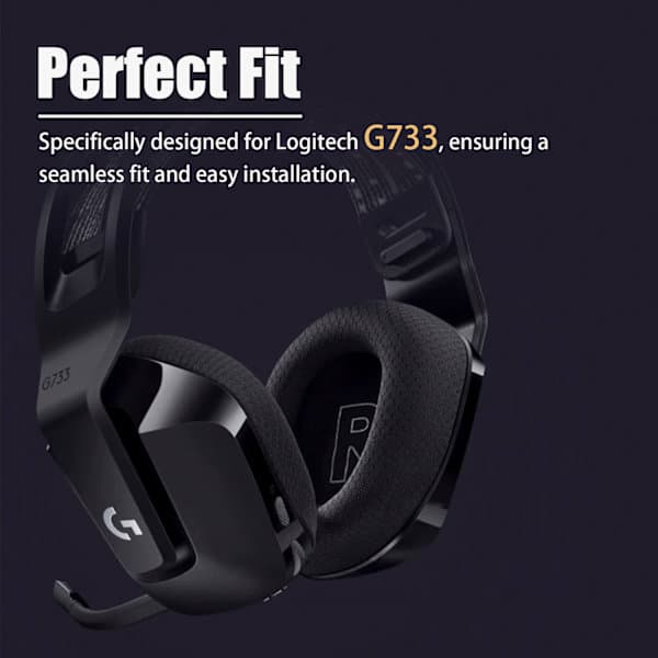 Ørepuder og hovedbøjlepude til Logitech G733 Sort Sort