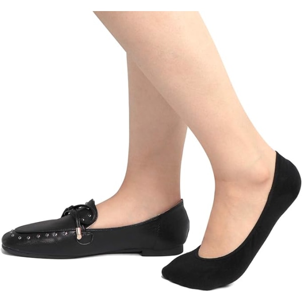 Damer Osynliga Strumpor Ultra Låga Fodrade Strumpor Halksäkra Osynliga Strumpor för Loafers Ballerina 6 Par