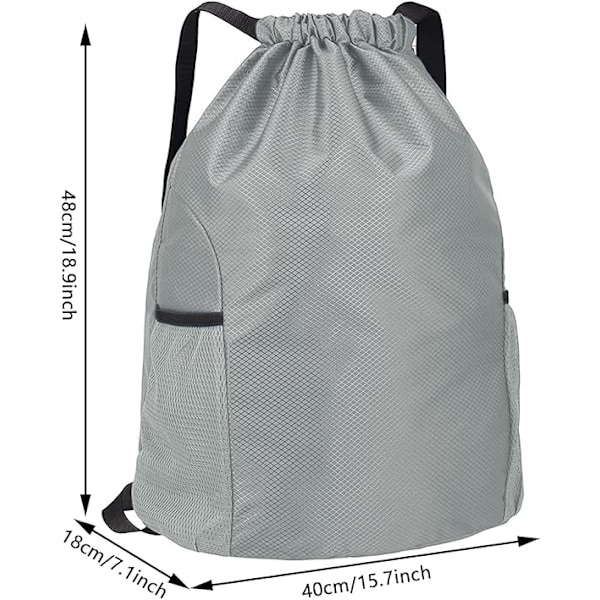 Dragsko Gym Bag, Stor Dragsko Väska Simning PE Väska Vattentät Sport Gym Sack Dragsko Ryggsäck Unisex