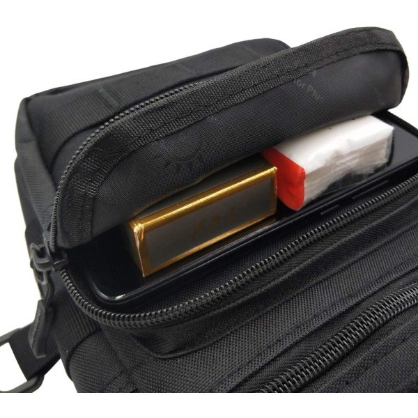 Canvas Sling Bag Ryggsäck Crossbody Axel Väska Bröst Pack för Män Kvinnor Resor Utomhus Business Laptop Cykling Jakt Vandring Camping Ryggsäck Daypack #31black(nylon)