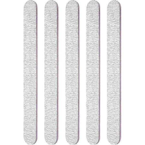 (Grå) 5-pack professionella nagelfilar, dubbelsidiga nagelfilar, naturliga akrylgelnagelfilar, för manikyr, salong