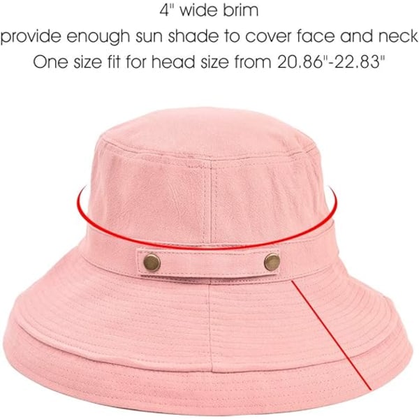 Dame Solhat UV-beskyttelse Hat Bomuld Bred Skygge Sommer Rejse Spand