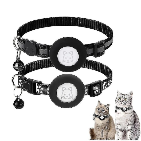 justerbara AirTag katthalsband, reflekterande air tag katthalsband med säkerhetsspänne och klocka