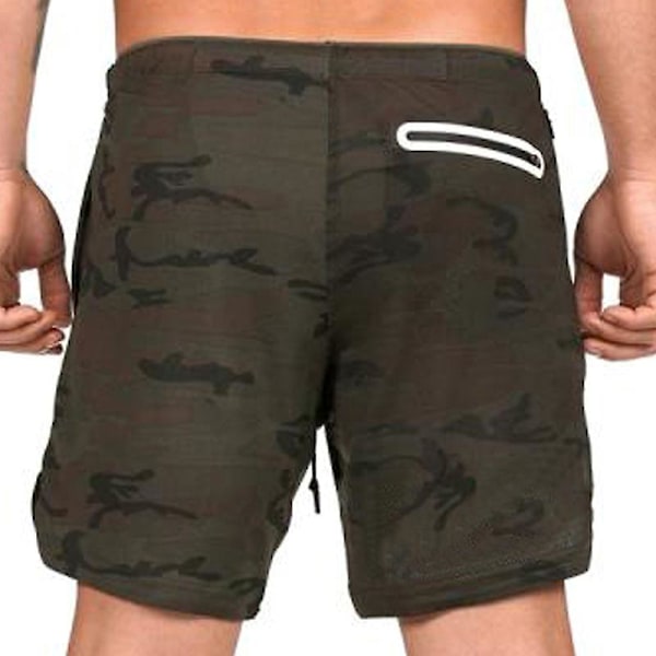 Løbeshorts til mænd Gymnastik Fitness Bukser Sport Jogging Bukser Sweatpants med lommer Camo 2XL