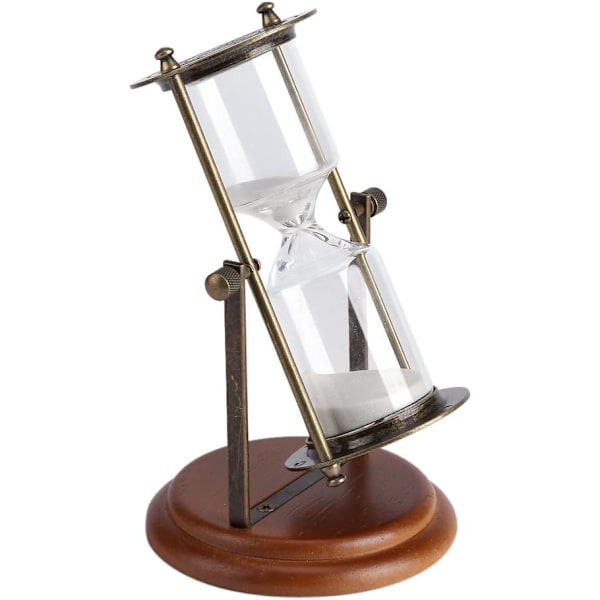 Sand Timer, Mässingsandklocka, 15 min Metall Roterande Sandglas Timer Klocka Timglas Bordsdekoration Heminredning Present Sand Timer Dekor för Antik Dekor
