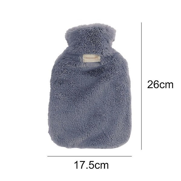 Varmvattenflaska med Mjukt Överdrag - Klassisk Varmvattenflaska för Smärtlindring, Nacke och Axlar, Fotvärmare, Mensvärk, Varm- och Kalla Terapi - Grå dark grey