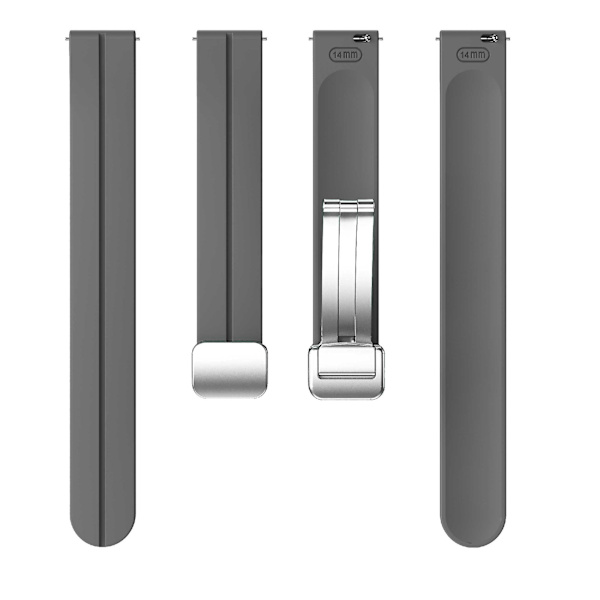 Silikonarmband för Garmin Lily 2 med Magnetisk Vikbar Spänne Space Grey Silver Buckle