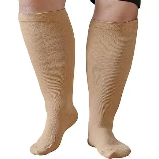 Kompressionsstrumpor Stöd Knästrumpor beige XXL