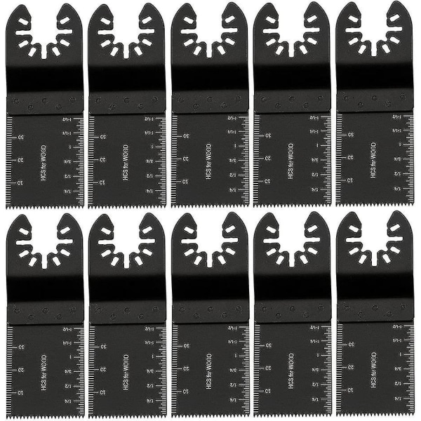 10 st 34 mm multiverktygsblad Oscillerande blad Kolstål DIY Multifunktionsverktyg för sågning Sågning Skrapning Formning Polering och borttagning av injekteringsbruk