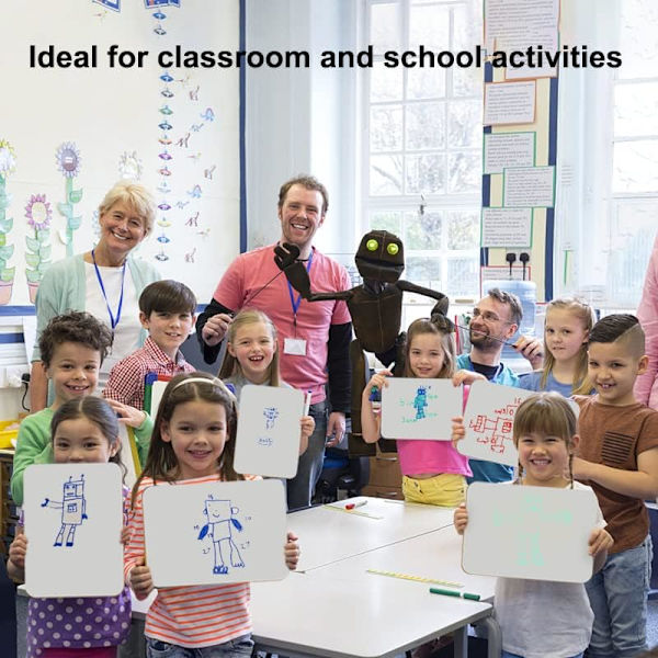 Mini whiteboard med tørr slette, 8,2x11,8 tommer dobbeltsidig mini whiteboard med penner og viskelær, holdbare bærbare whiteboards 1pc