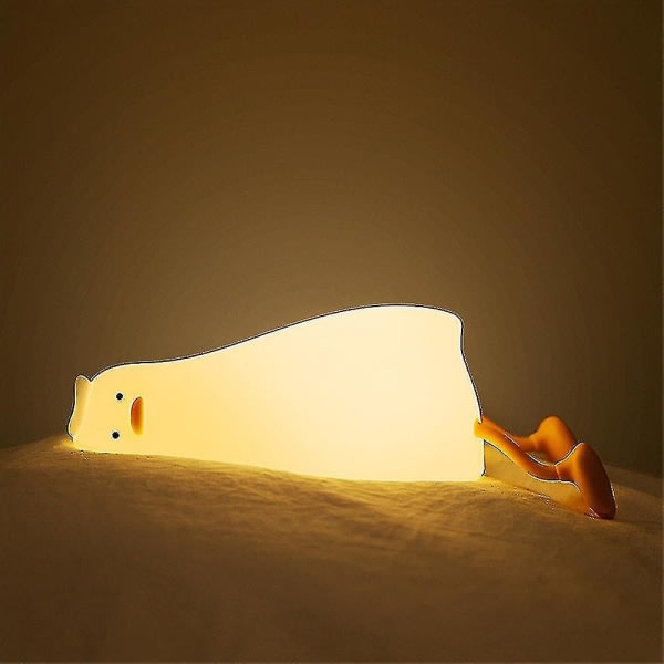 Lying Flat Duck Night Lamp Led Squishy Silicone Duck Lamp Dimmable Rechargeable Bedside Lamp