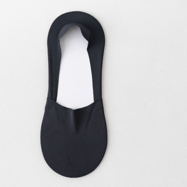 4 par, ultratunna osynliga isstrumpor för kvinnor, sommarsvettabsorberande sockor i bomull som andas black