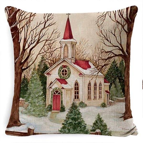 Dekk Ju Europeisk Lin Dekk Dekk Festlig Fest Pute pillowcase 27
