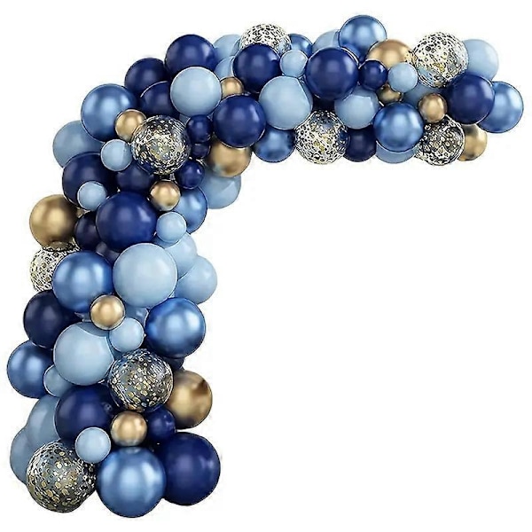 Blå Ballongbue Sæt, 133 stk. Blå Ballongguirlande Sæt med Sequin Latex Balloner til Bryllup, Fødselsdagsfester, Dimission og Baby Shower Balloner D