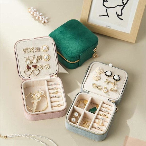 Pludset Rejse Smykkeskrin Opbevaringsboks Øreringe & Ringe Rejse Smykkeskrin Organizer Smykker Rejse